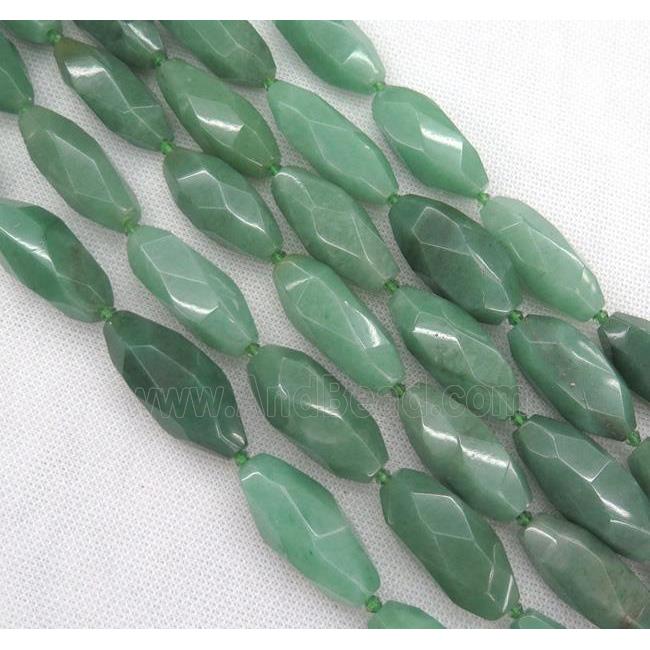 faceted Green Aventurine rice beads