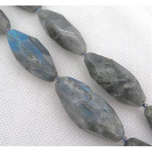 faceted Labradorite rice bead