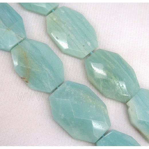 Amazonite bead, nugget, faceted freeform
