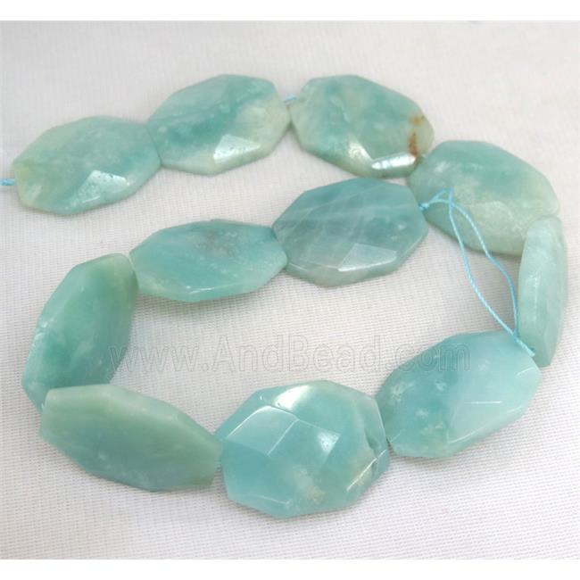 Amazonite bead, nugget, faceted freeform