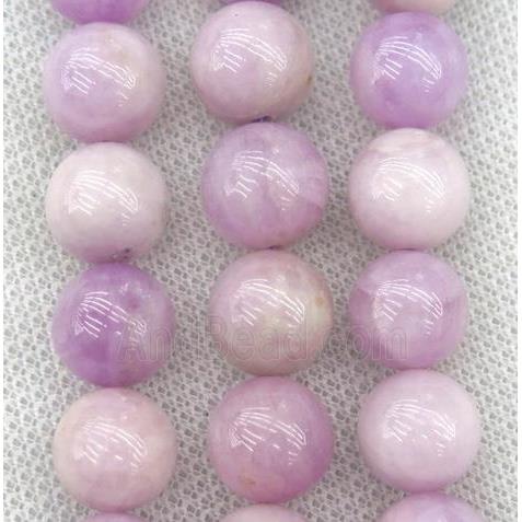 round Kunzite Beads, pink, AA-Grade