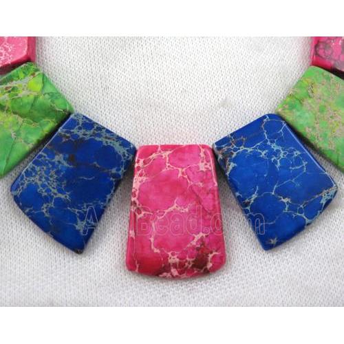 Imperial Jasper necklace, freeform, mix color