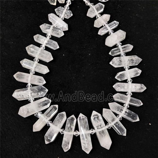 Clear Quartz Bullet Beads, point