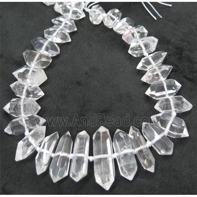 Clear Quartz Bullet Beads, point