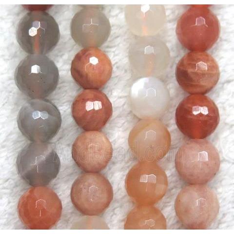 mixed Moonstone beads, faceted round