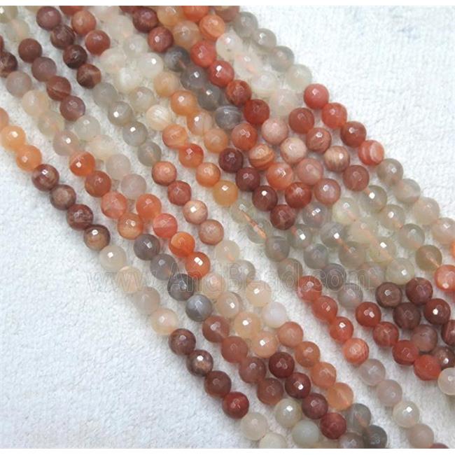 mixed Moonstone beads, faceted round