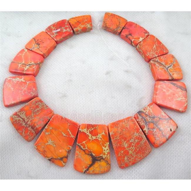orange Sea Sediment Jasper bead for necklace, freeform