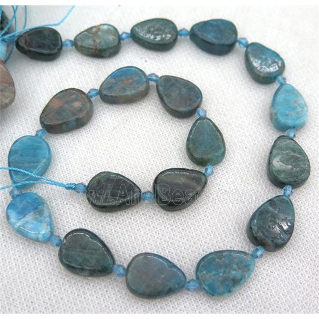 Apatite teardrop beads, blue