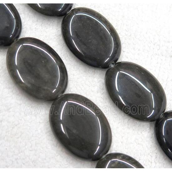gold-Obsidian oval beads