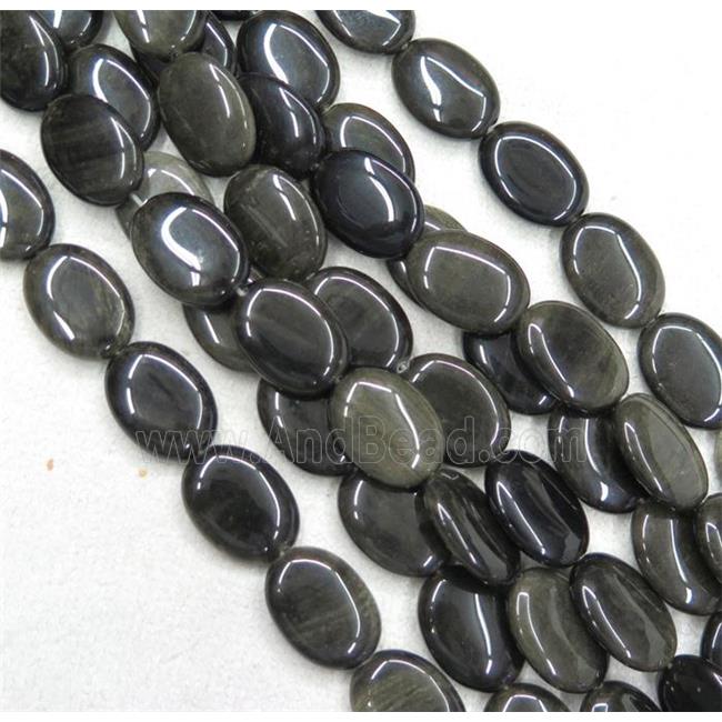gold-Obsidian oval beads