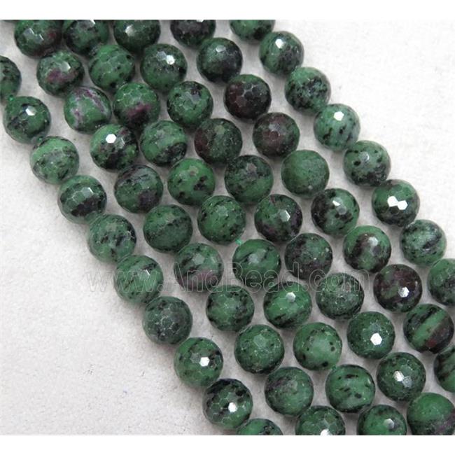 natural Ruby Zoisite beads, faceted round, A-grade