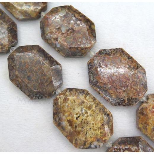 offee opal jasper slice bead, faceted freeform