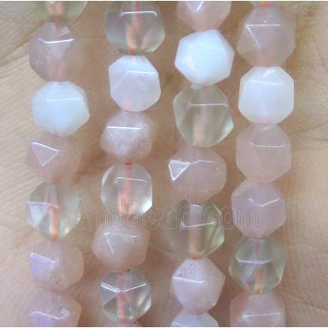 natural Moonstone beads cut round multicolor