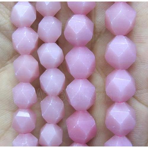 Chinese pink Opal Jasper beads cut round
