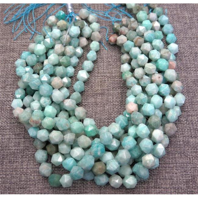 natural green Amazonite beads cut round