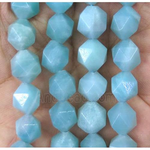 blue Amazonite beads cut round