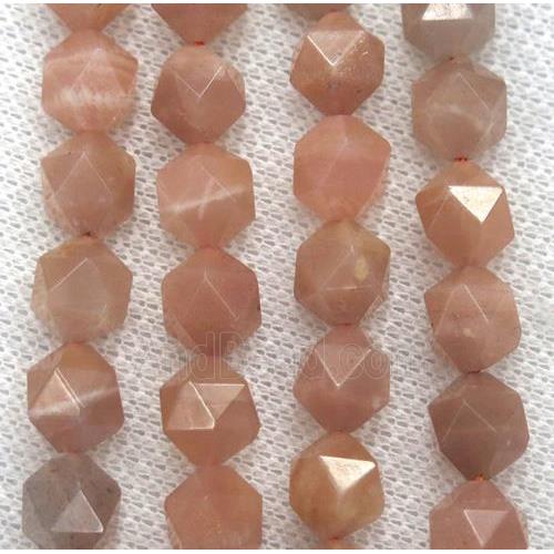 natural peach moonstone beads cut round