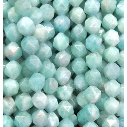 natural green Amazonite beads cut round