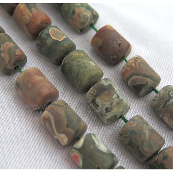 matte Rhyolite beads, 3faces tube