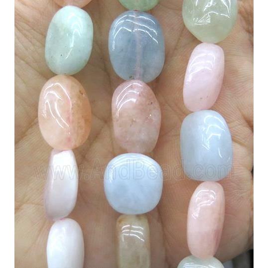multicolor Morganite beryl beads, freeform