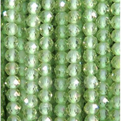 Peridot beads, faceted round, olive
