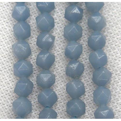 natural blue Angelite beads cut round