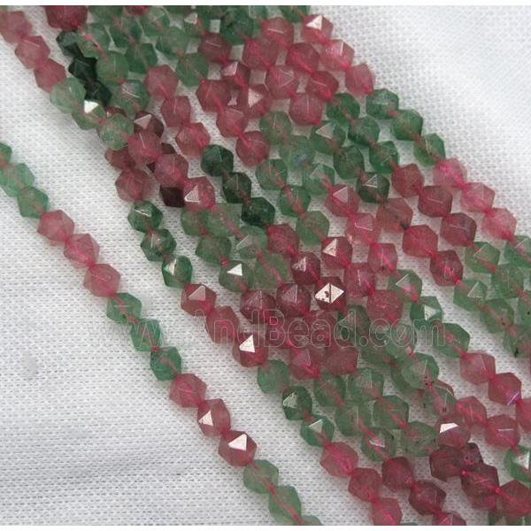 Strawberry Quartz beads cut round