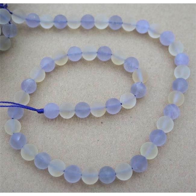 Citrine and Amethyst beads, round, matte