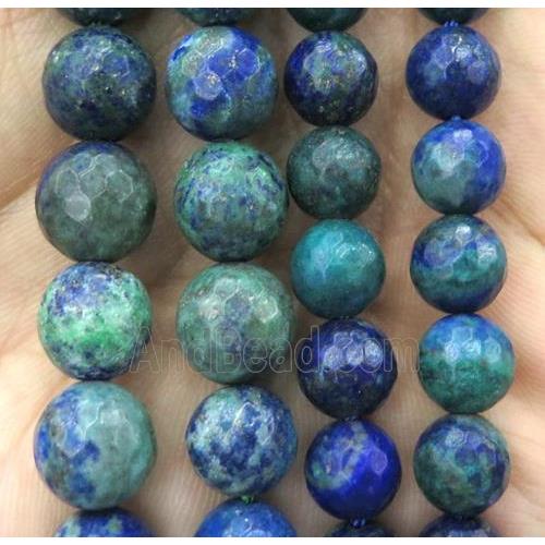 faceted round Azurite Beads, bule