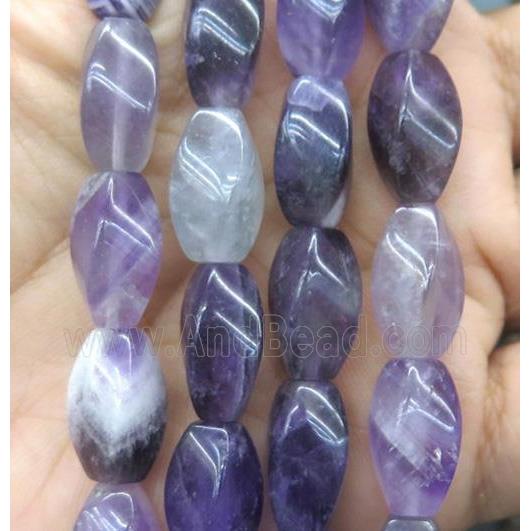 Amethyst twist beads, purple