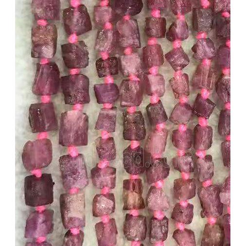 pink Tourmaline nugget beads, freeform chip