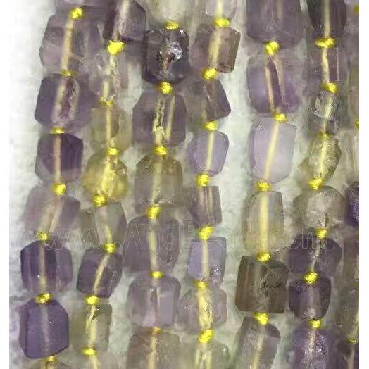 lemon quartz and amethyst nugget beads, freeform chip
