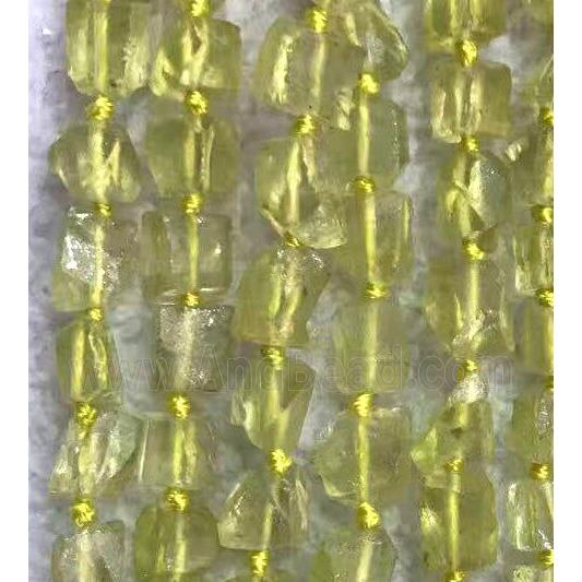 Lemon Quartz chip beads, nugget, yellow
