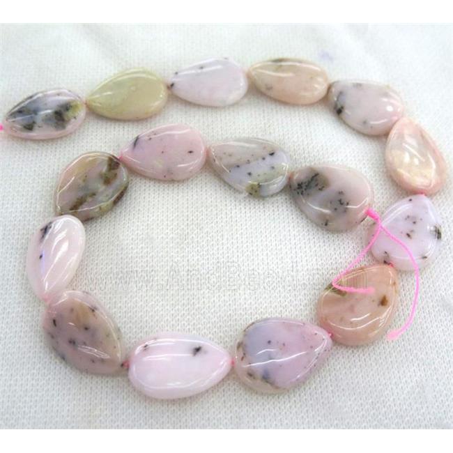 pink opal stone beads, teardrop