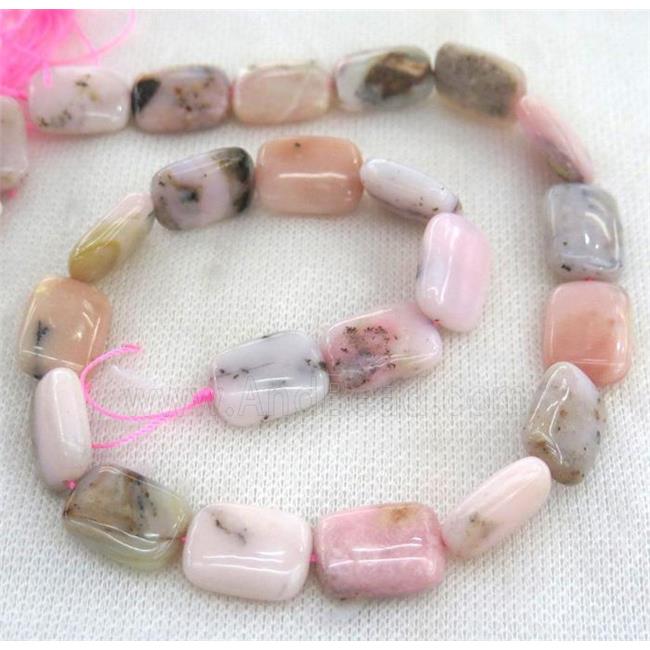 pink opal stone beads, rectangle