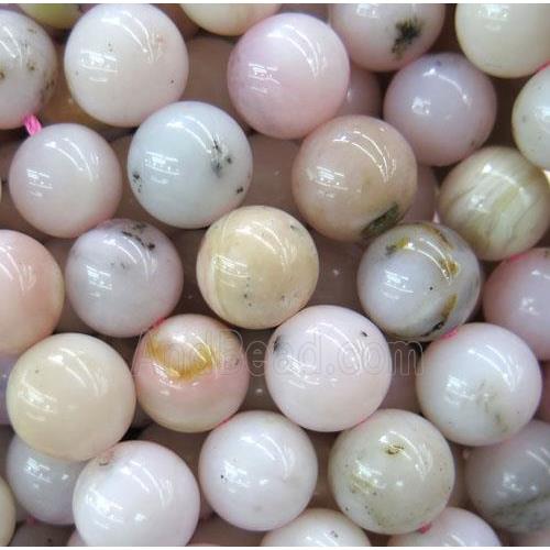 pink opal stone beads, round