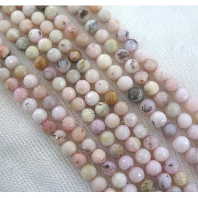 pink Opal Stone beads, faceted round