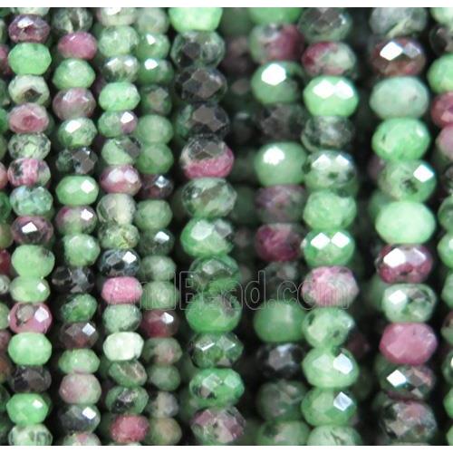 tiny Ruby Zoisite beads, faceted rondelle