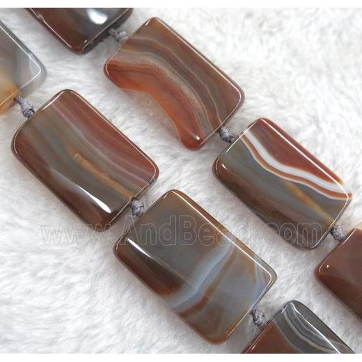 brown botswana agate beads, rectangle, dye
