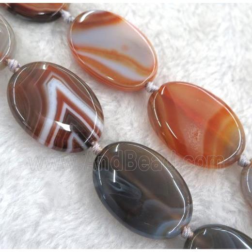 botswana agate oval beads, brown dye