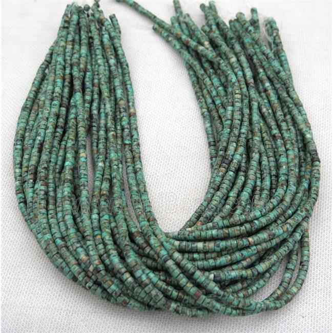 African Turquoise heishi beads, green