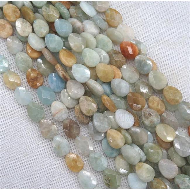 faceted Aquamarine teardrop beads, mix color, Grade AB
