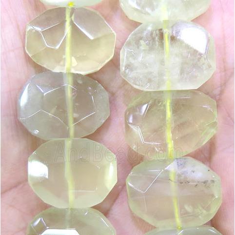 Lemon Quartz beads, faceted oval