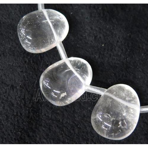 Clear Quartz beads collar, teardrop, top-drilled