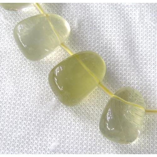 Lemon Quartz collar beads, teardrop, graduated, top-drilled, lt.yellow