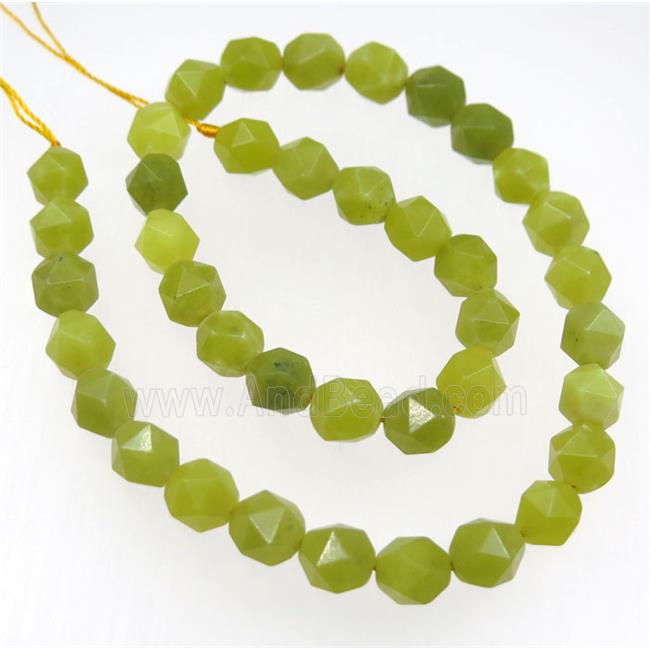 Korean Lemon Jade Beads Cut Round