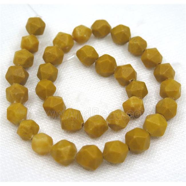 Yellow Jade Beads Cutted Round
