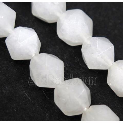 White Jade Beads Cutted Round