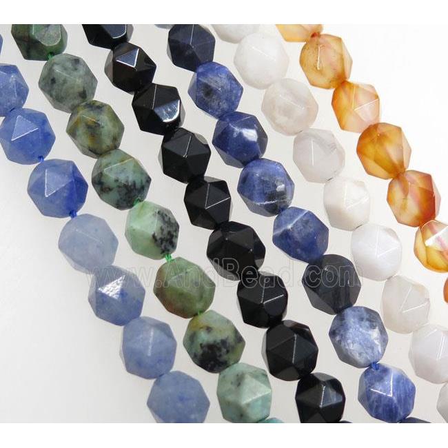 Mix Gemstone Beads Cutted Round