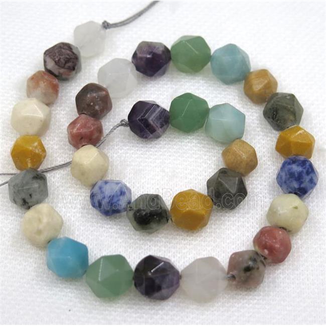 Mix Gemstone Beads Cutted Round